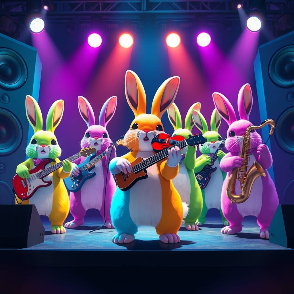 Vibrant Rabbits Unite on 8K Concert Stage
