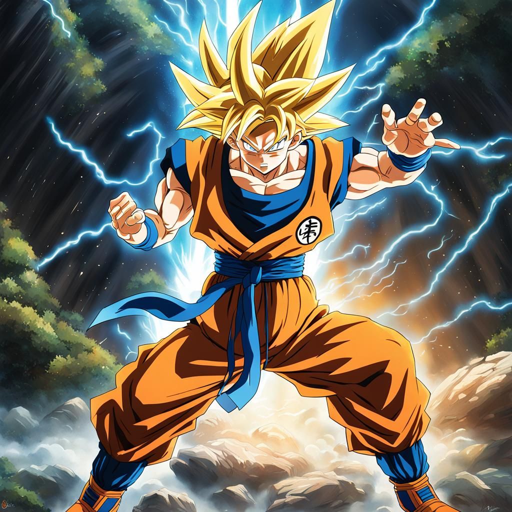 Goku Conquers the Skies with a Blazing Kamehameha