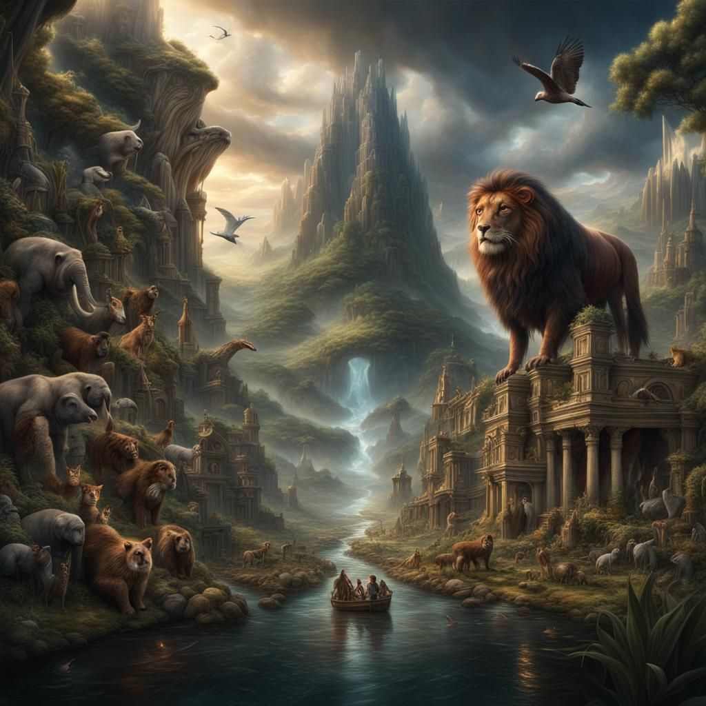 Epic Cinematic Digital Painting of Diverse Creatures