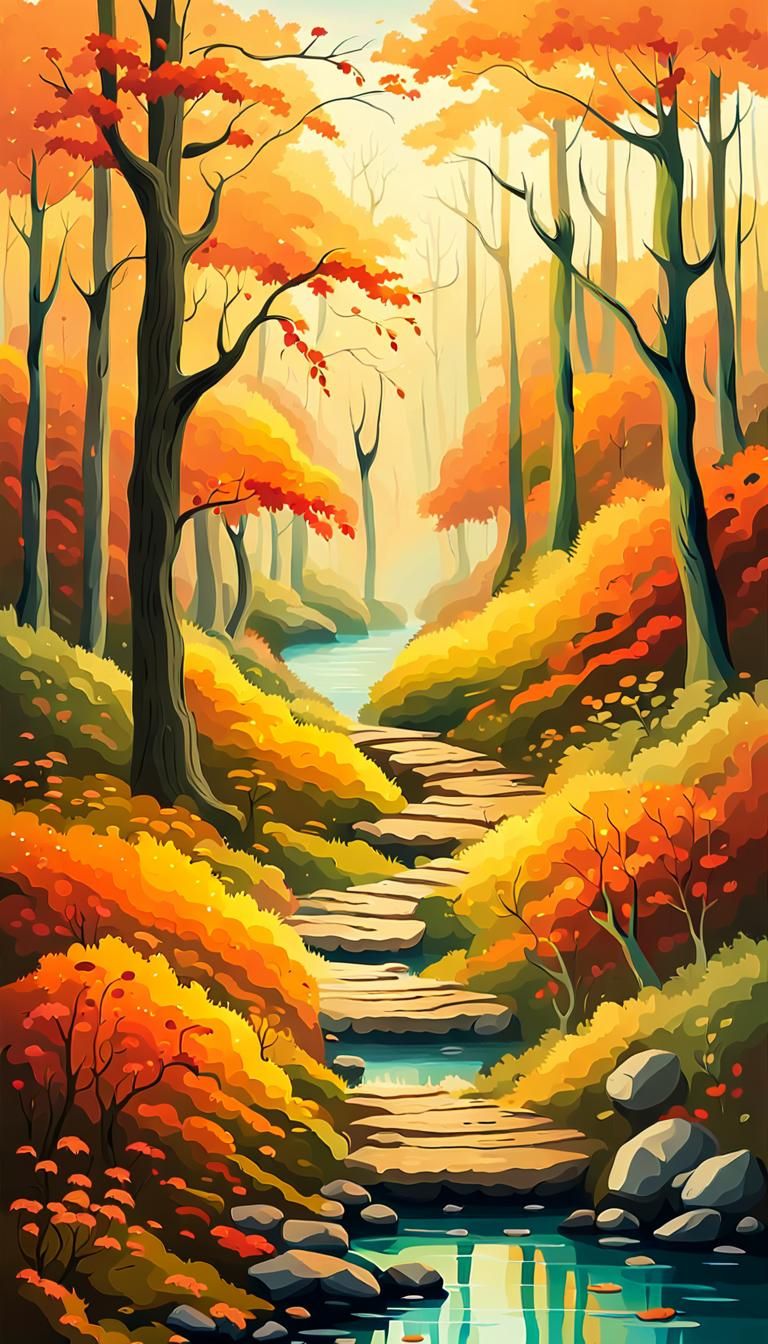 Autumn Oasis Along the Ocean's Edge