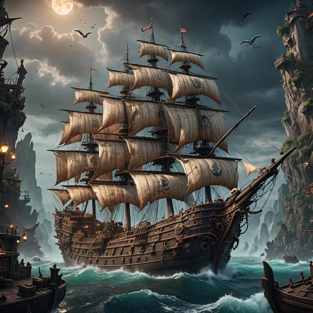 Ethereal Maritime Fantasy Unveiled in Glowing Hues