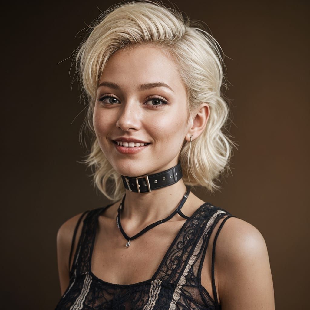 Charming Teenage Girl with Floral Braces