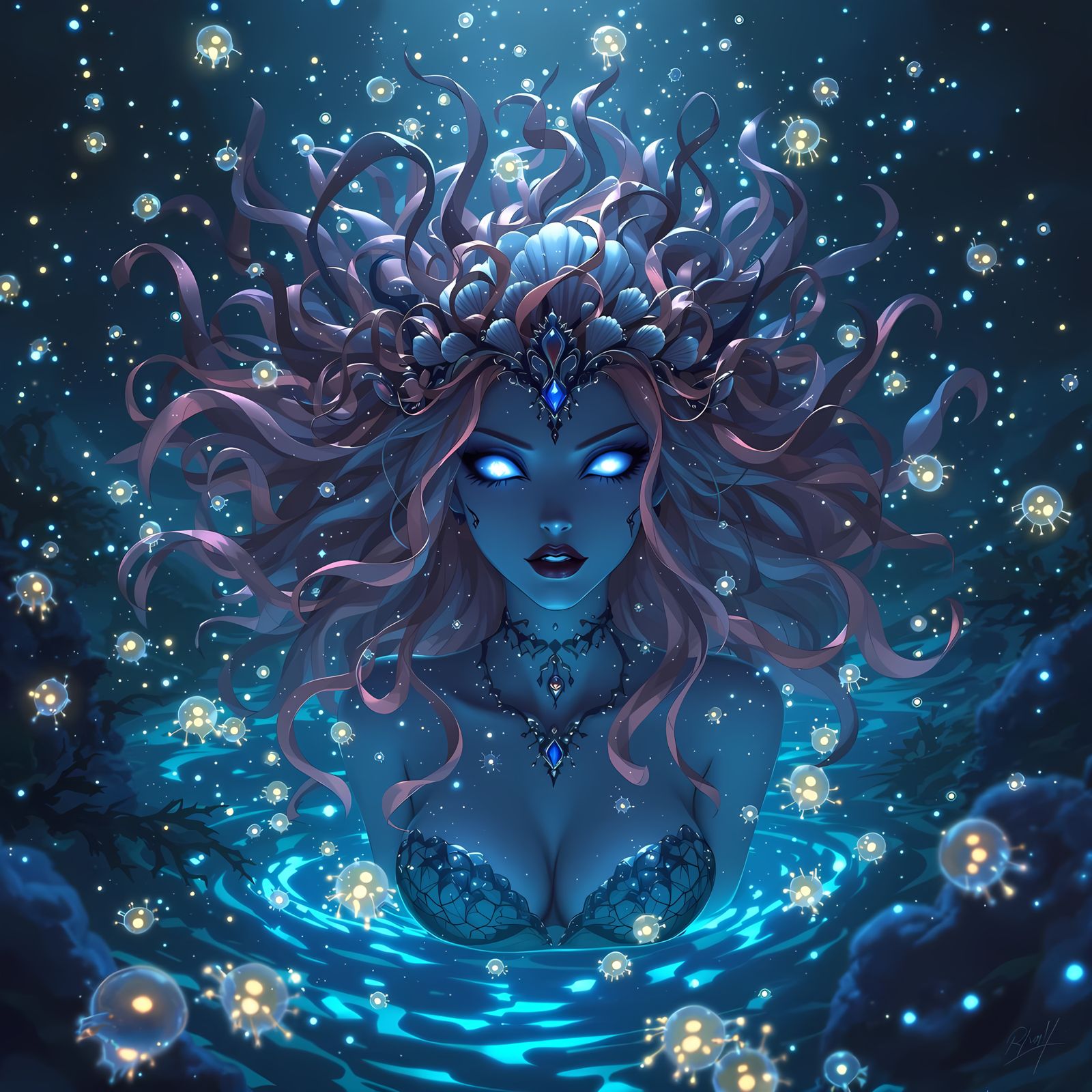 Dream Mermaid Supervillain in Anime Style