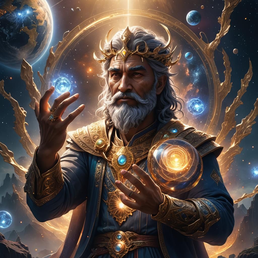 God of the Cosmos: Tender Radiance in Fantastical Realm