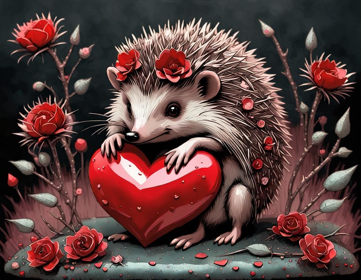 Cute Valentine Hedgehog