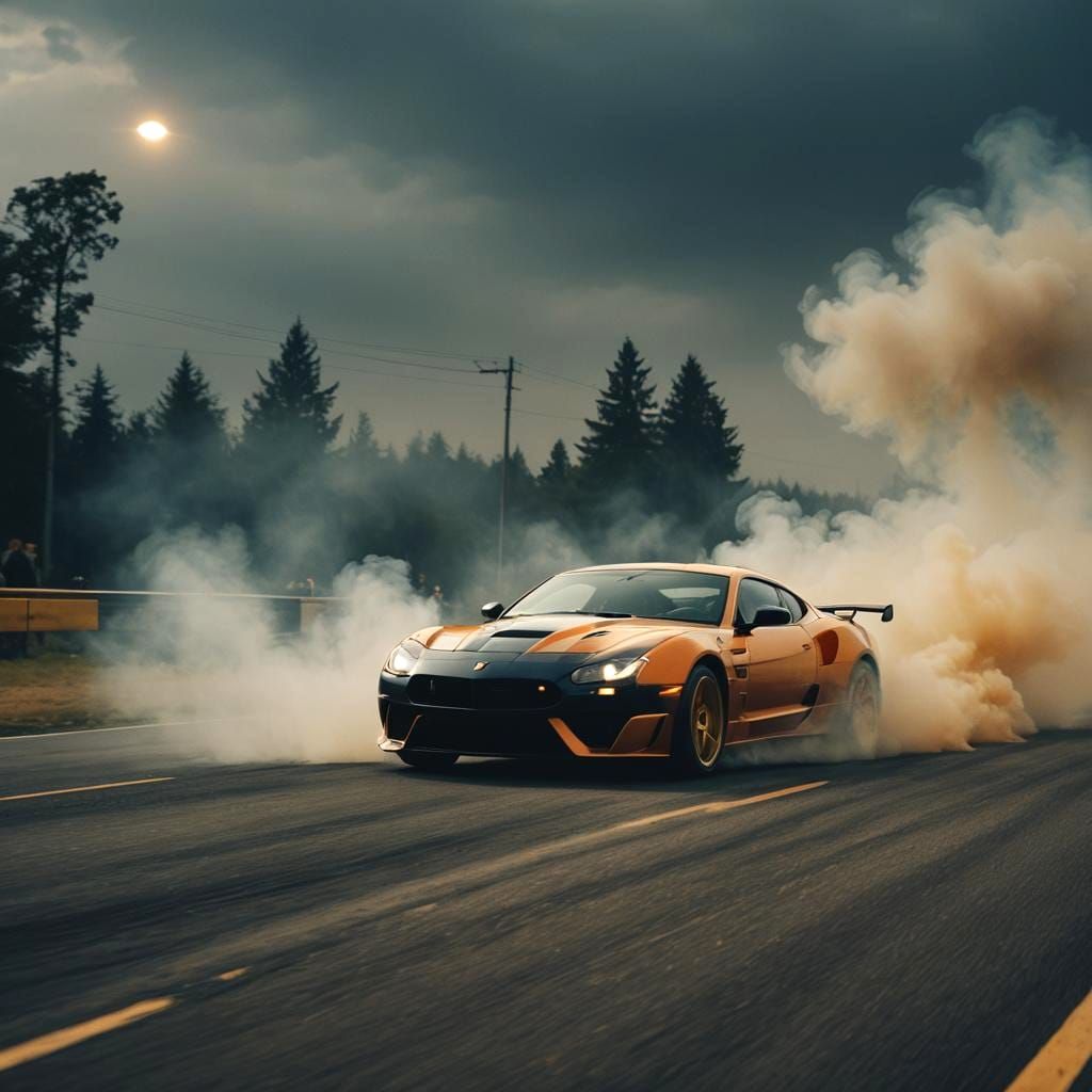 Cinematic Masterpiece of Smokingwheels in Motion