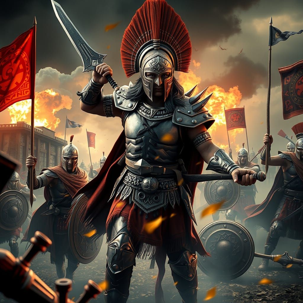 Hittite Warrior in Epic Battle, 3D Art