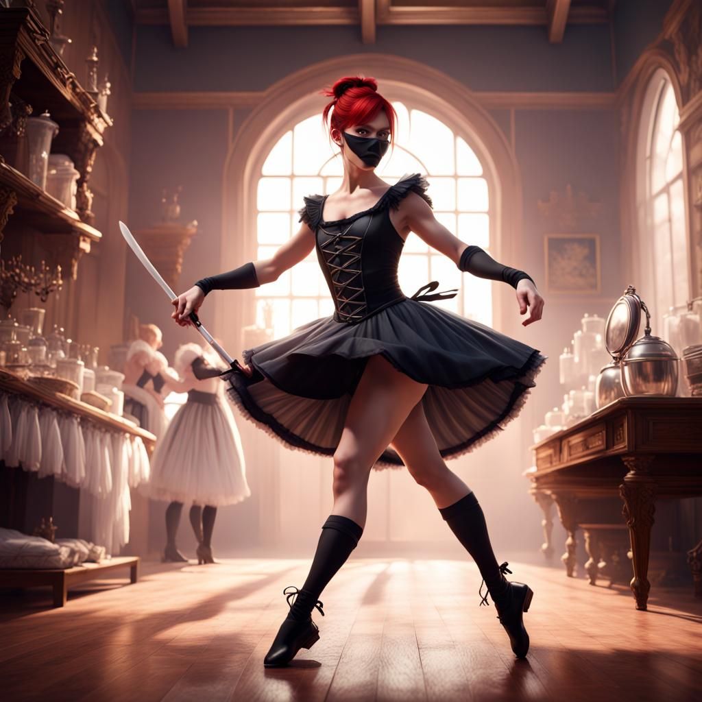 Maiden of Mystery in Stealthy Dance Attire