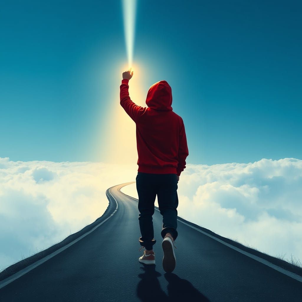 Mysterious Figure Illuminates the Night Sky in Bold, Vibrant...