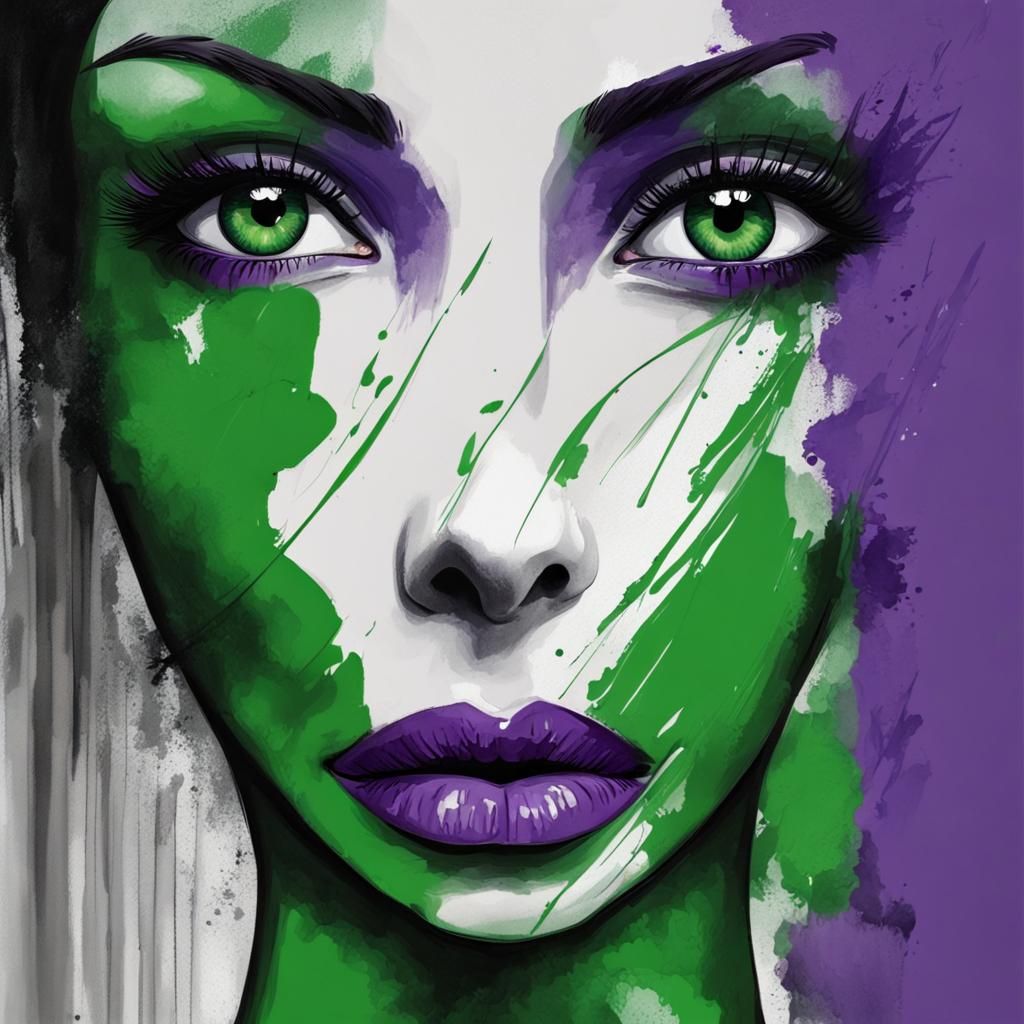 Whimsical Portrait in Naive Art Style