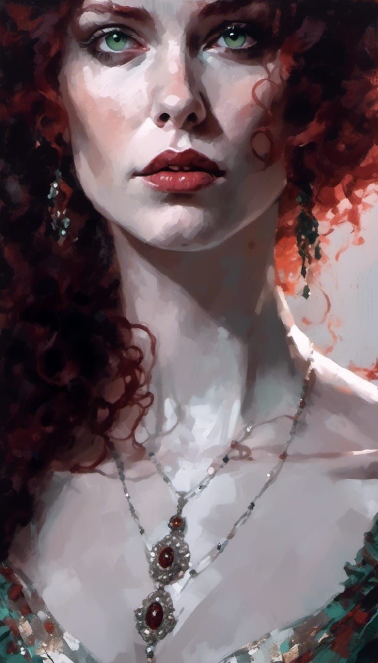 Ethereal Vampiress in Futuristic Green LED Gown of Dracula