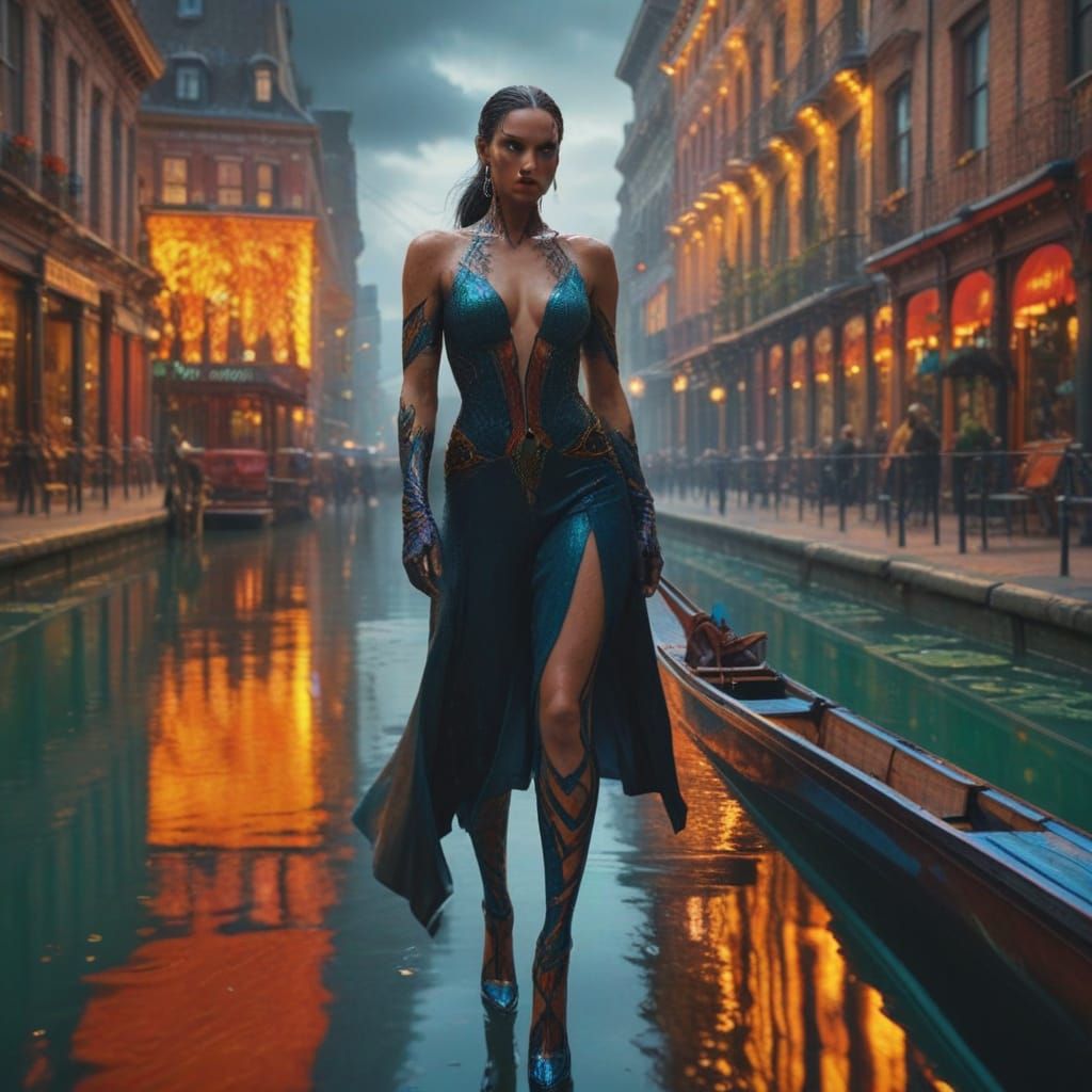 Hyperrealistic Portrait Masterpiece with Triadic Colors