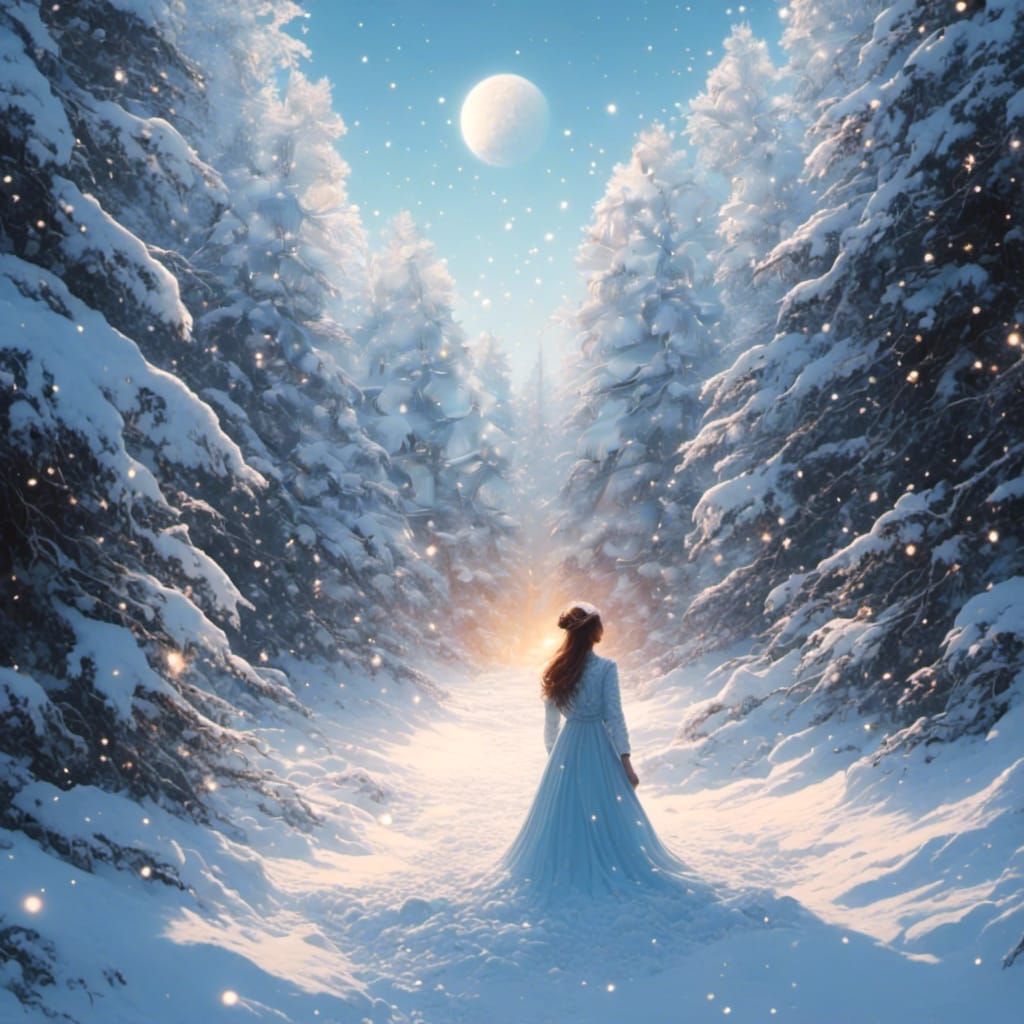 Winter Wonderland Snow Angel in Soft Pastel Colors