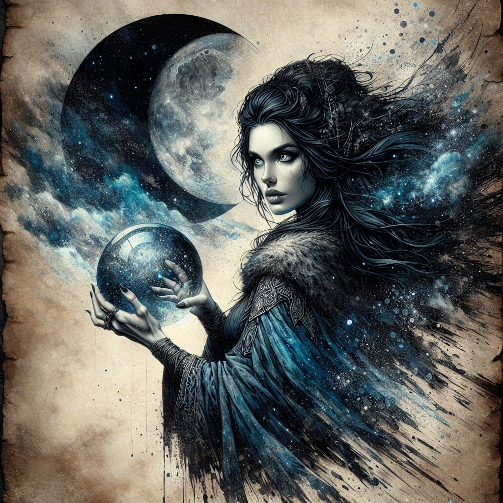 Moonlit Goddess of Norse Mythology in Ethereal Beauty