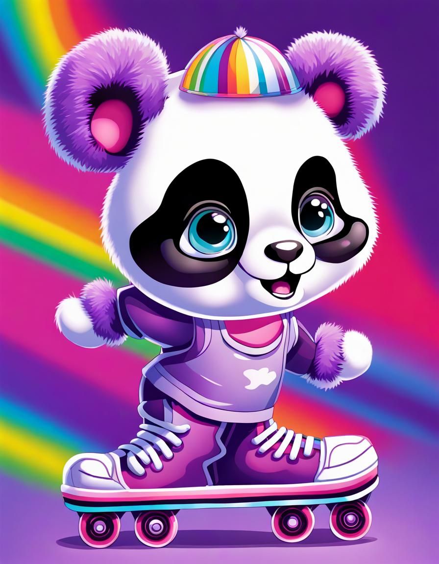 'Purple Panda Rollerskates'
