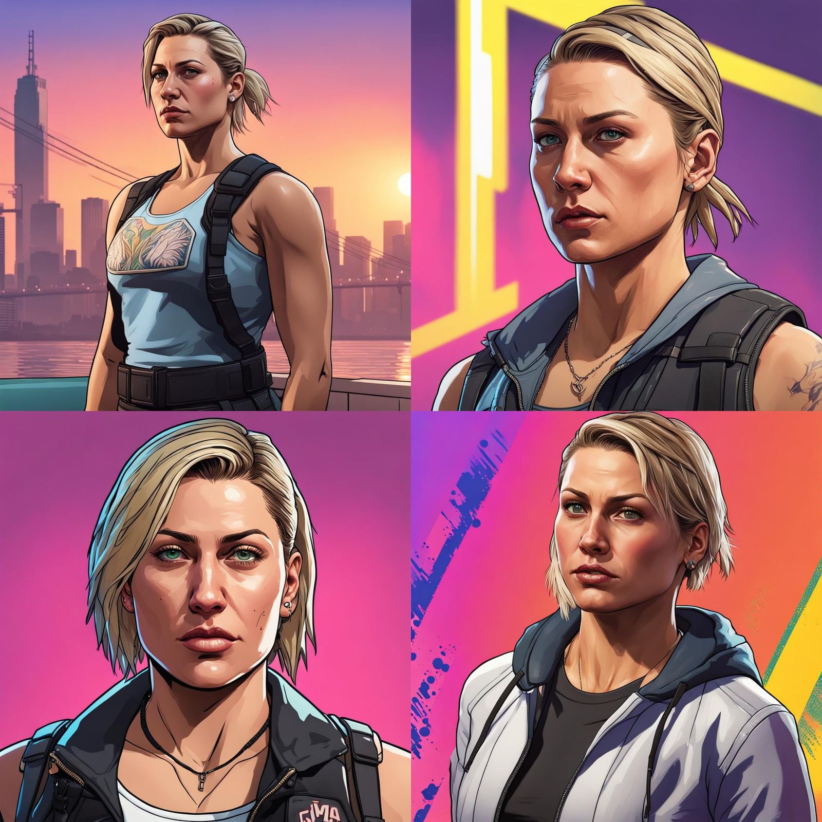 Rhea Ripley as a GTA Character in Hyperrealistic Detail