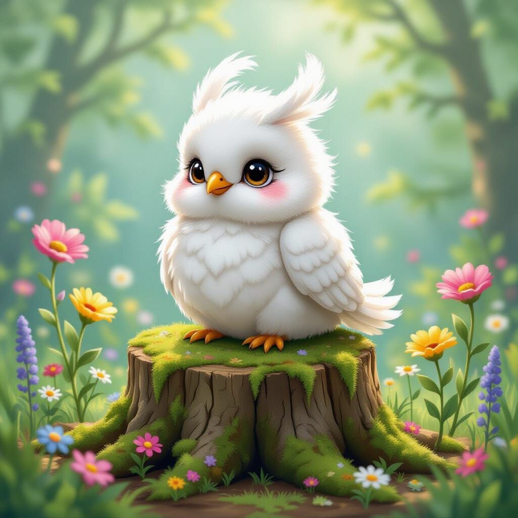 Whimsical GooGooFeathers in Enchanted Woodland