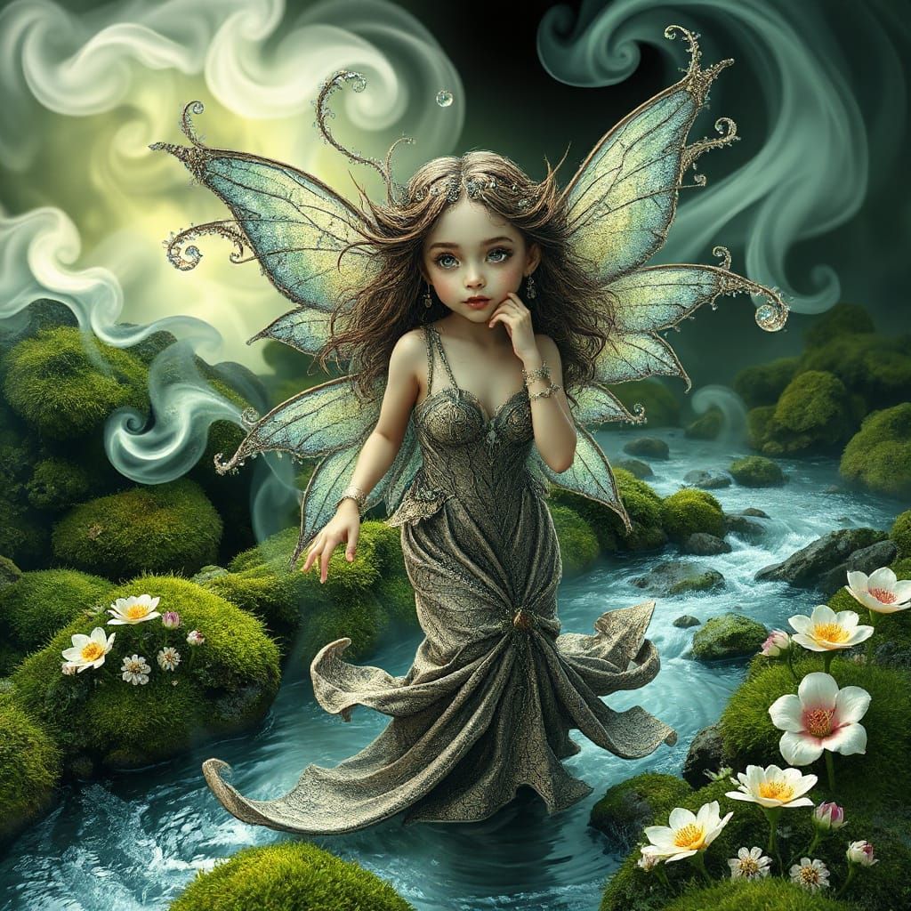 Smoke and Moss Fairy Queen in Fractal Style