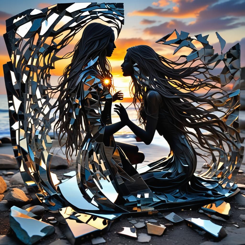 Ethereal Surrealist Collage Celebrating Strength and Resilie...