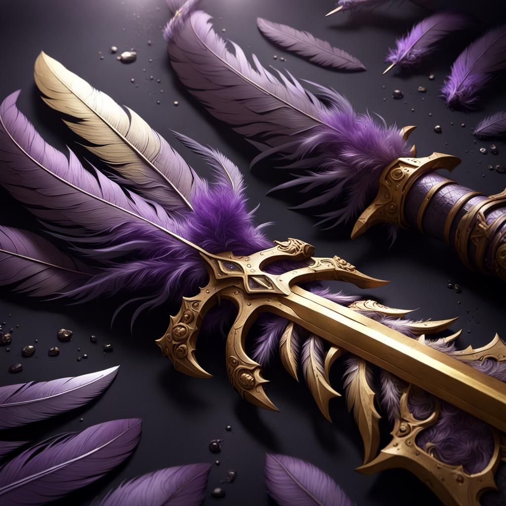 Dark Fantasy Mirthstalker with Feathered Claws and Weapons