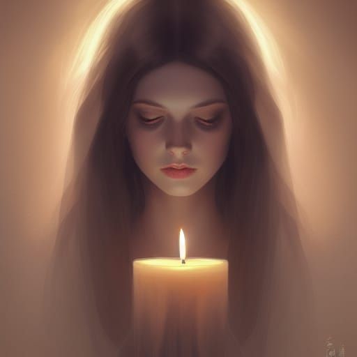 Elegant Victorian Siren with Intricate Hair and Candlelit Gl...