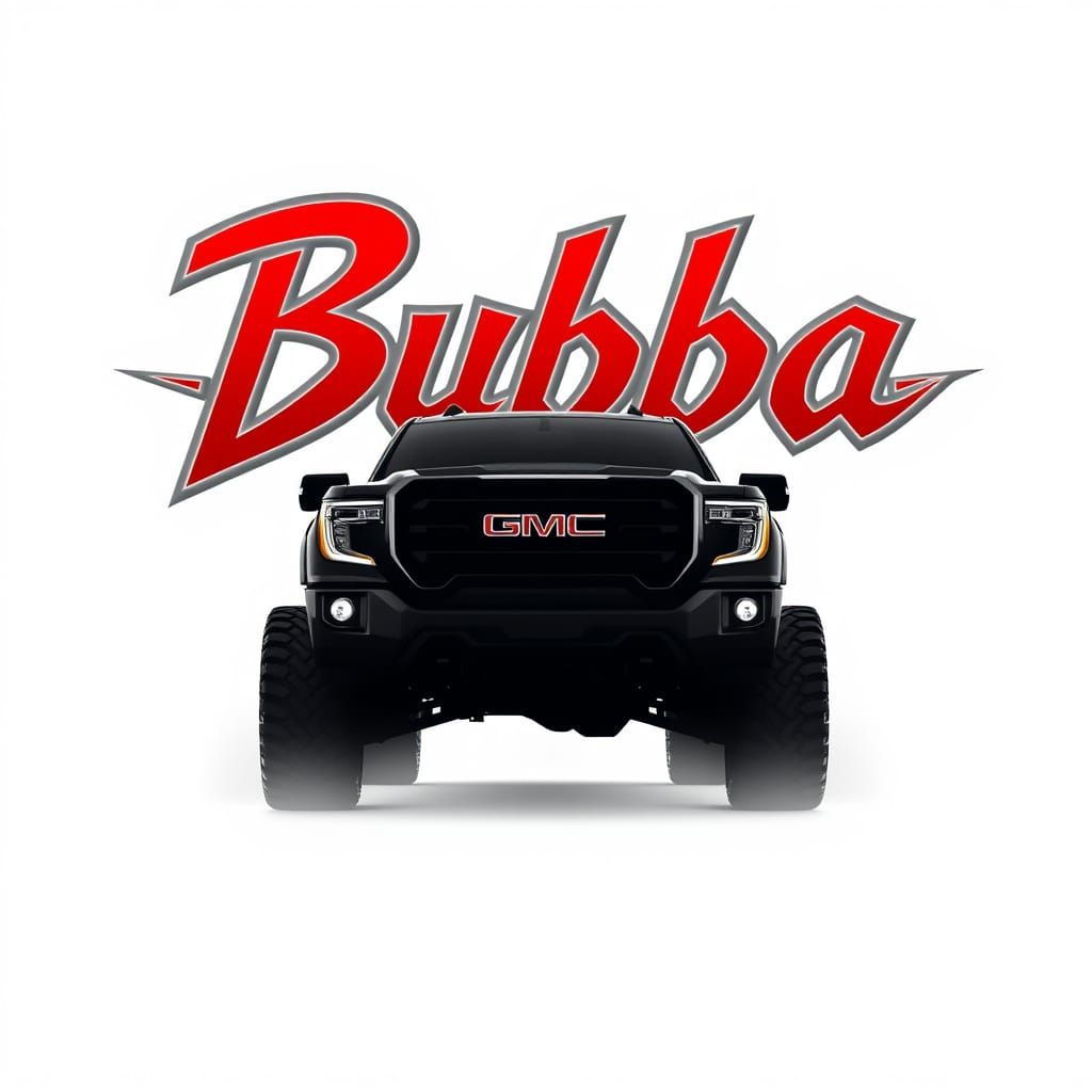 Bold Tribal Bubba Logo with Black Truck Silhouette