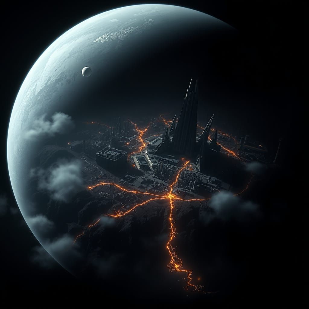 Cosmic Industrial Metropolis of Korriz in Space