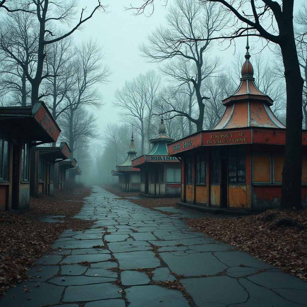 Abandoned Amusement Park in Haunting Decay