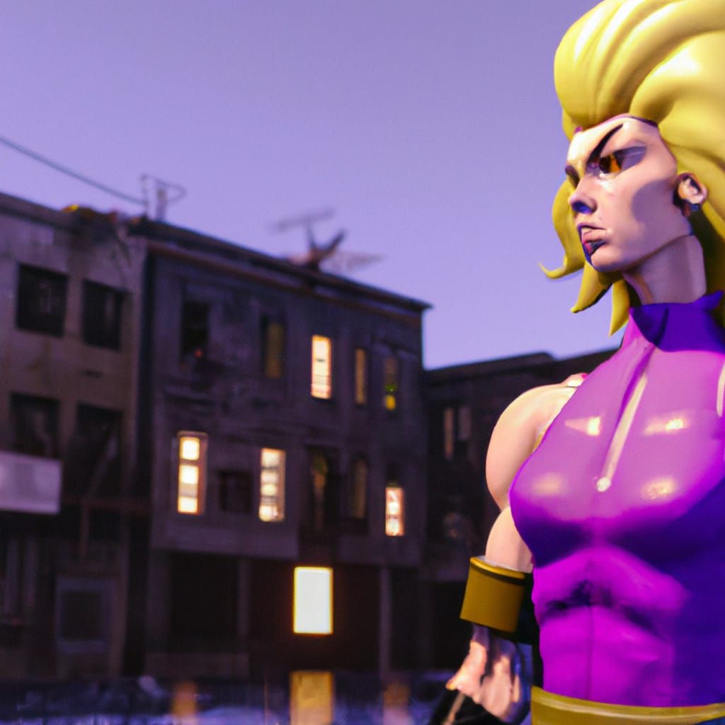 Ethereal Female Warrior Channels Dio's Power in Vibrant Stre...