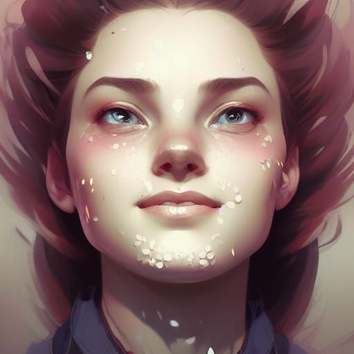 Surreal Portrait of a Happy Girl