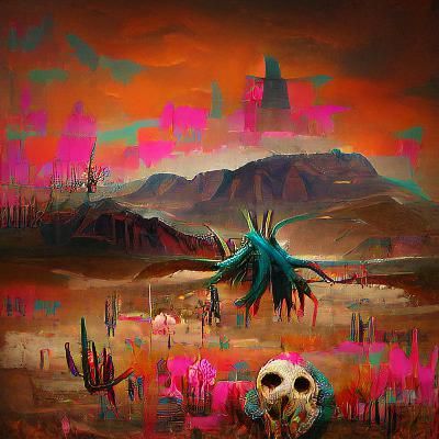 Post Apocalyptic Sonoran Desert Wasteland in Vibrant Color