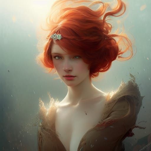 Nordic Goddess Portrait in Triadic Colors