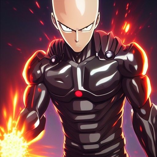 Intricately Detailed Anime Portrait of Genos