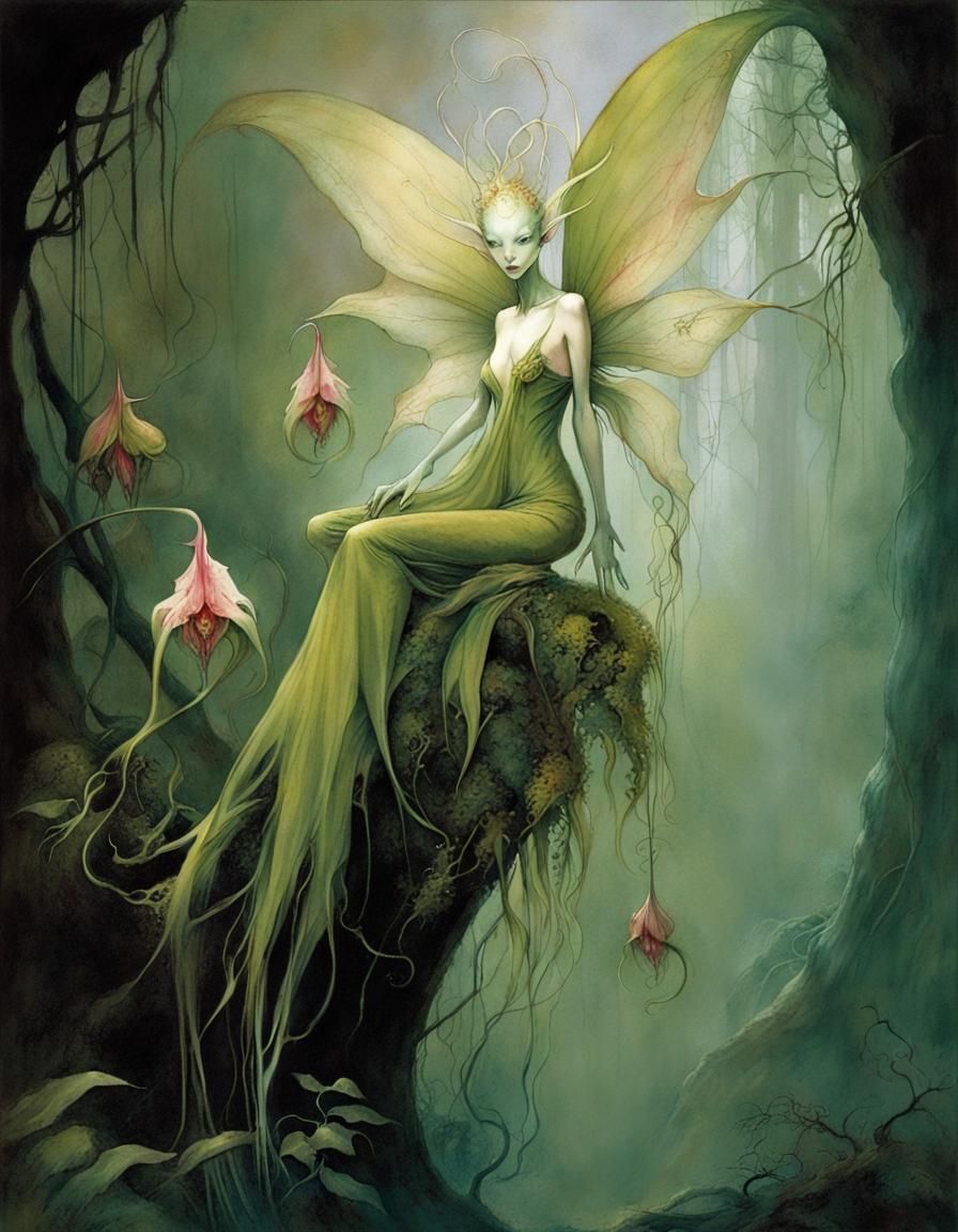 Whispers in the Forbidden Forest as Impasto Painting