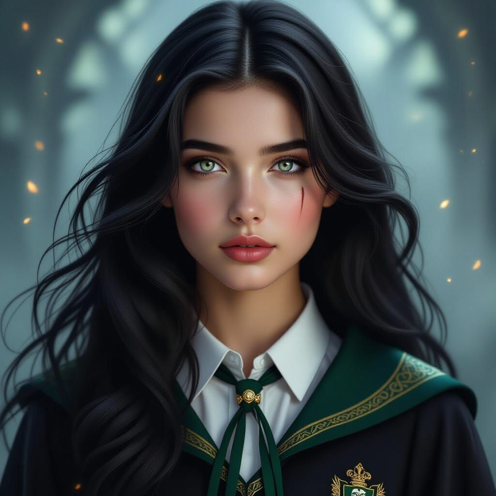 Intriguing Portrait of a Girl with Piercing Eyes