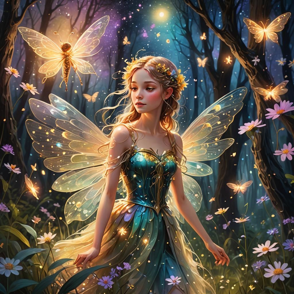 Whimsical Fantasy Fairy in an Enchanted Forest
