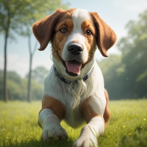 Welsh Springer Spaniel in Idyllic Green Meadow