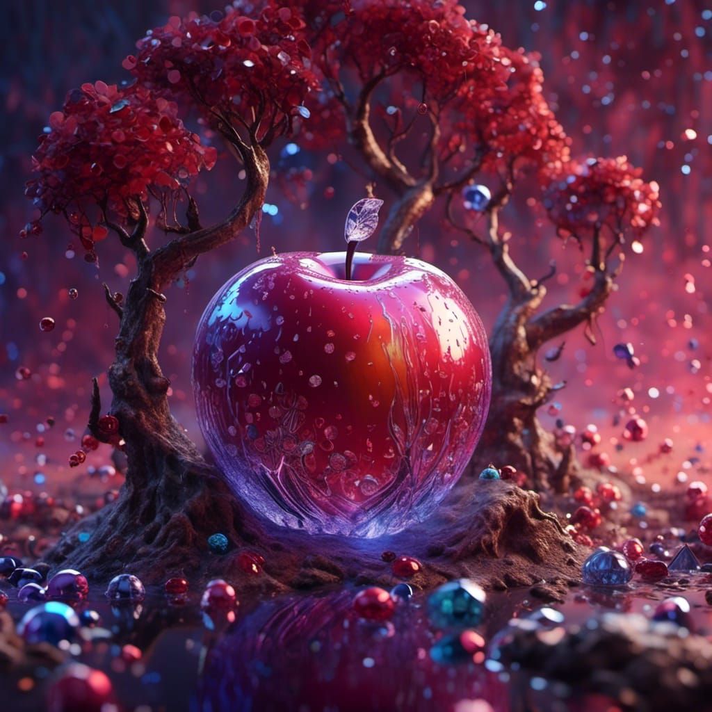 Glossy Apple of Luxurious Rubies