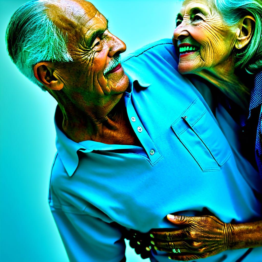 Warm Elderly Couple Embracing Timeless Love