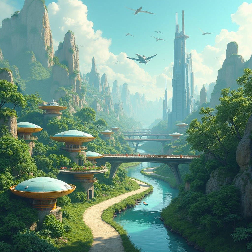 Sustainable Future in 2050: Eco-Friendly Transportation, Gre...