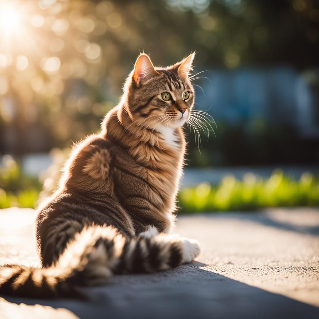 Sunny Feline Portrait in Professional Photography Style