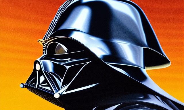 Darth Vader in Golden Hour, Triadic Colors Concept Art