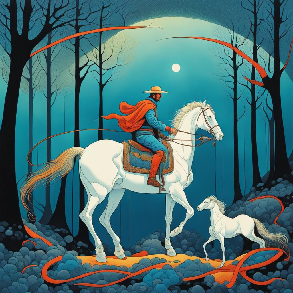 Vibrant Moebius Shape in Abstract Art