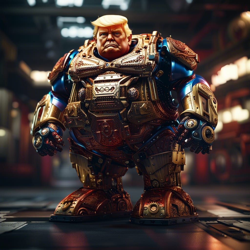 Morbidly Obese Mecha Donald Trump in Epic Sci-Fi Style