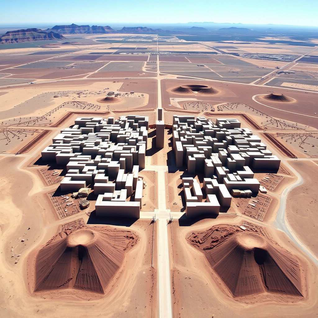 Modernist Land Art Sculpture in Rural Nevada Landscape