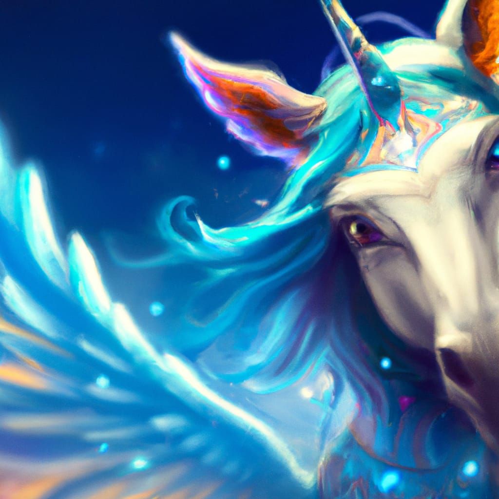 Magical Pegasus Portrait in Vibrant Triadic Colors