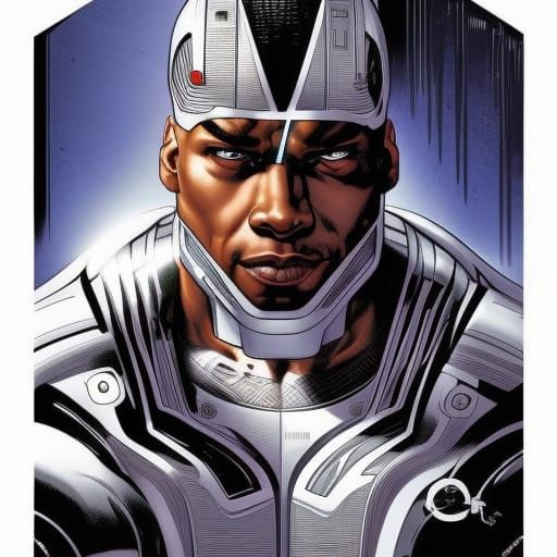 Ray Fisher as Cyborg in Comic Book Art Style
