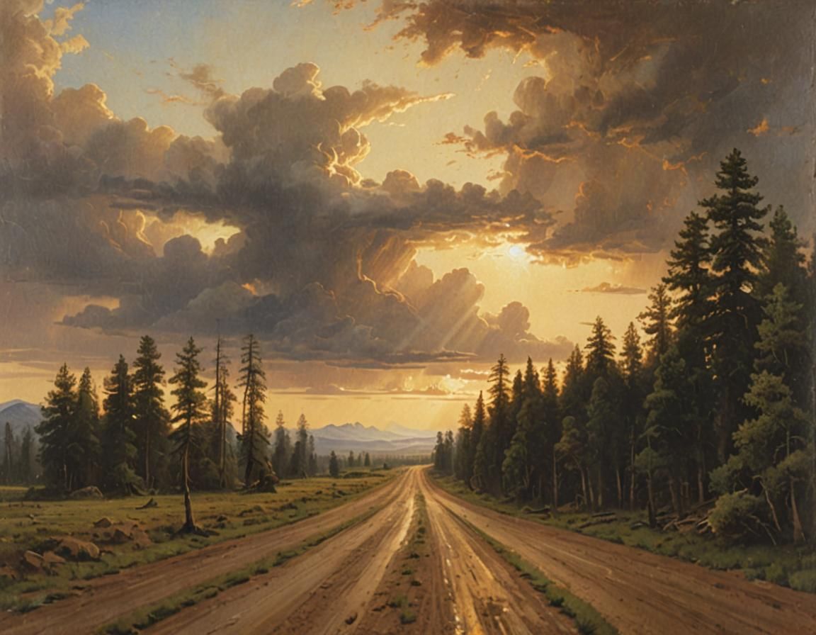 Oregon Landscape in Warm, Golden Light