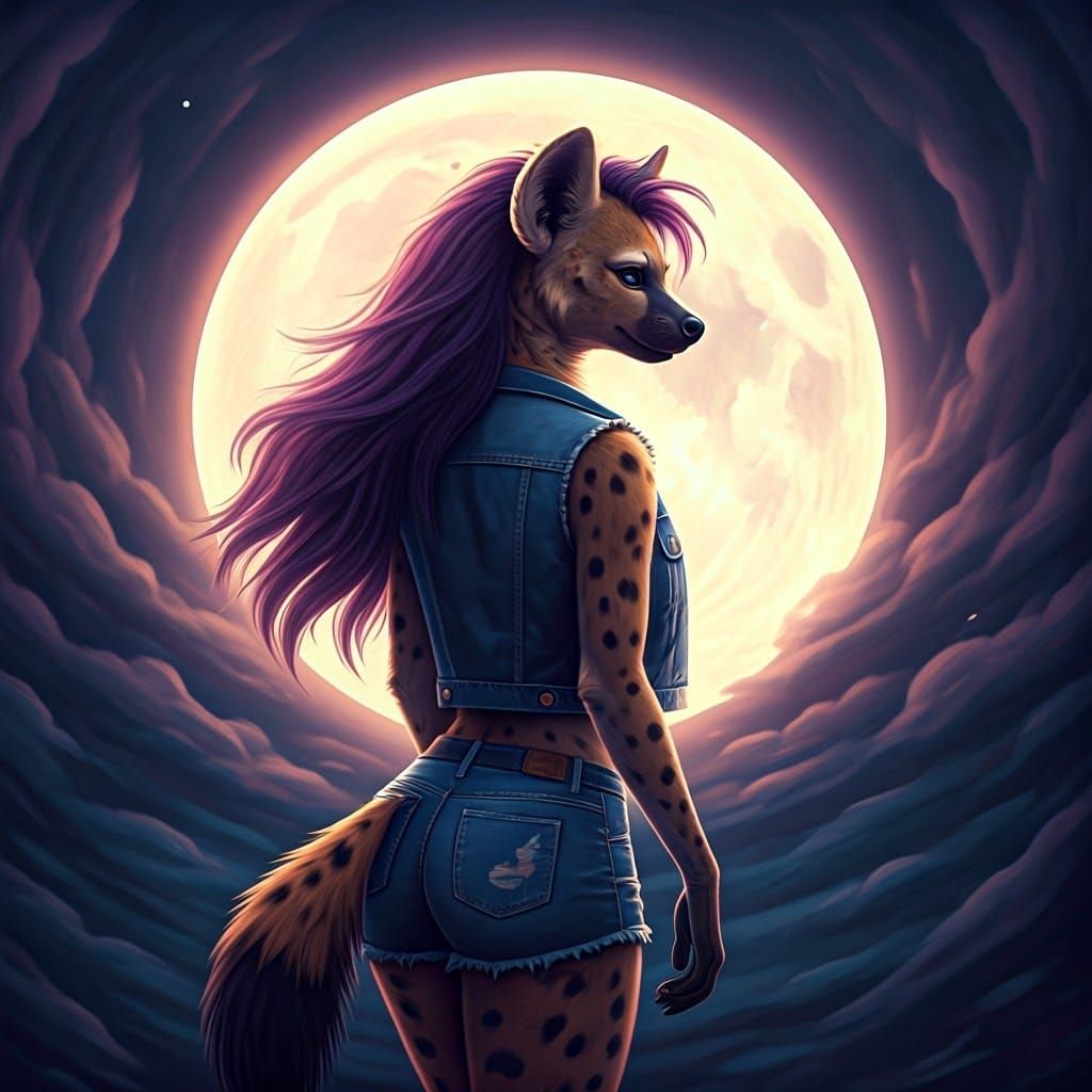 Enchanting Full Moon Scene in Dreamy Watercolor