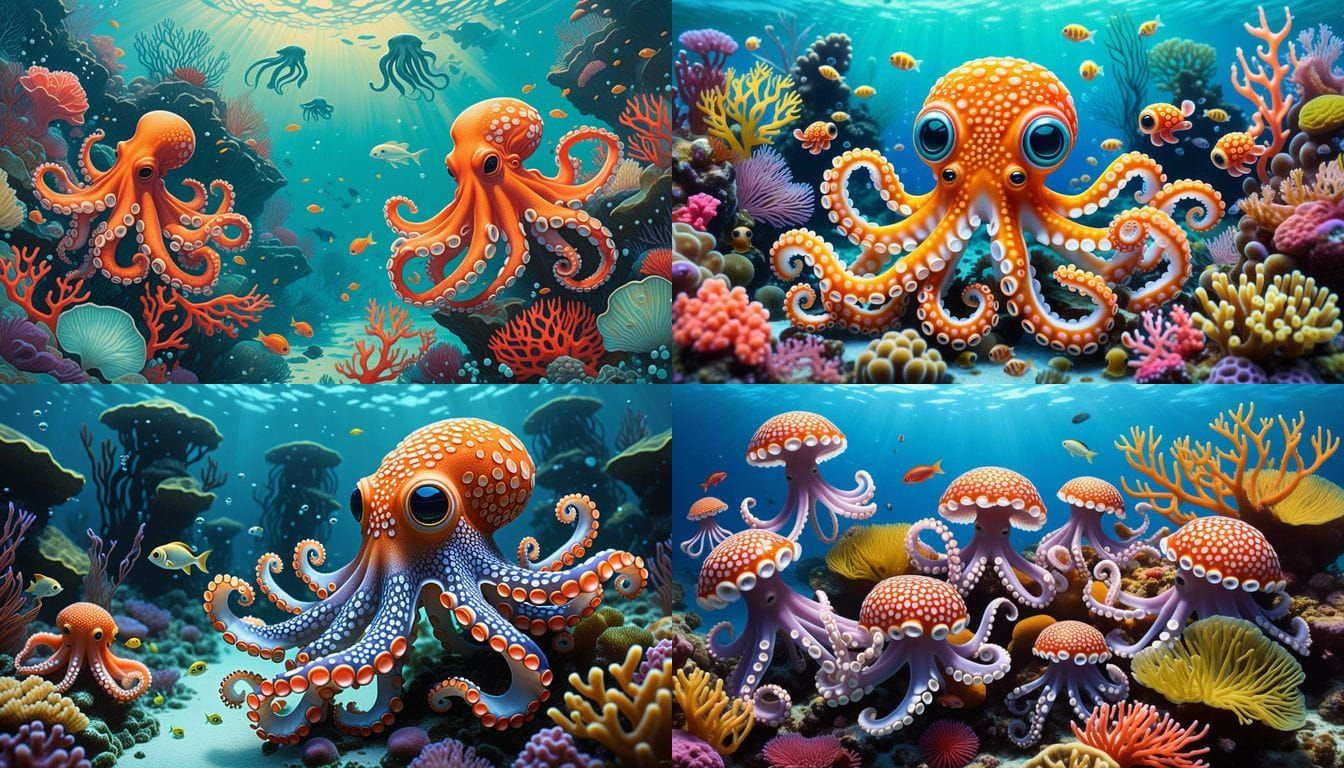 Cute Octopuses in a Kawaii Style Photo Shoot